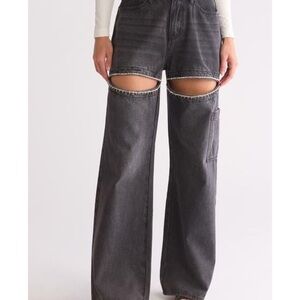 PTCL Ethikal Brand Distressed Black Rhinestone Jeans